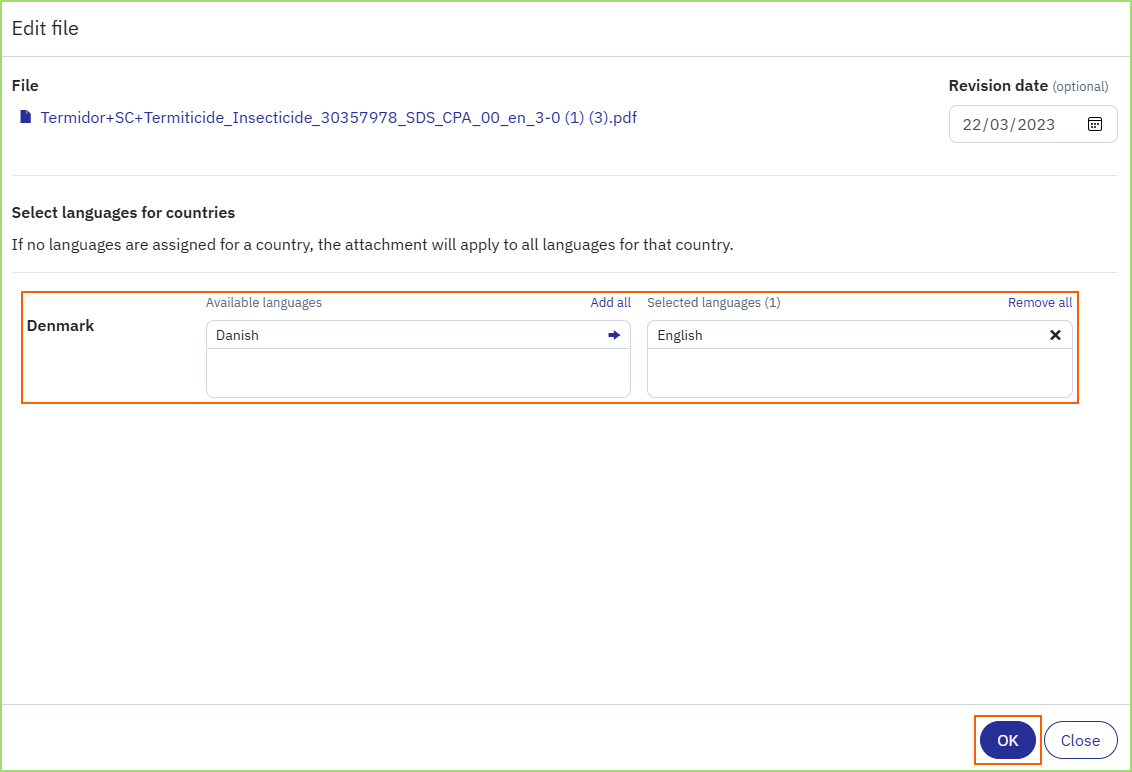 How to attach PDF files to mixtures within Almego